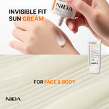 NIDA Invisible Fit Sun Duo (Serum & Cream) (Korean Formula, SPF50+, PA++++)