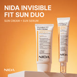 NIDA Invisible Fit Sun Duo (Serum & Cream) (Korean Formula, SPF50+, PA++++)