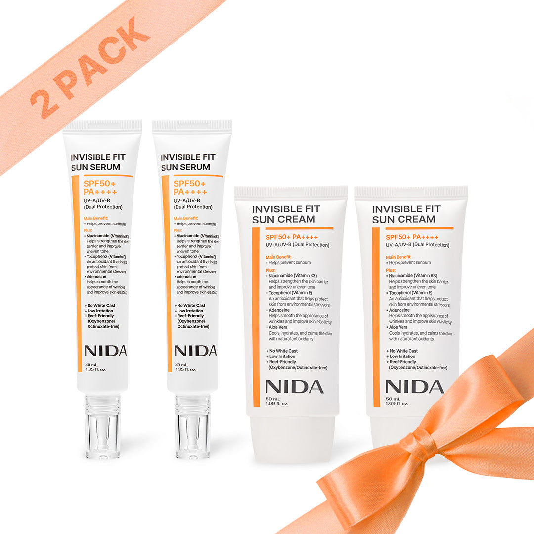 NIDA Invisible Fit Sun Duo (Serum & Cream) (Korean Formula, SPF50+, PA++++)